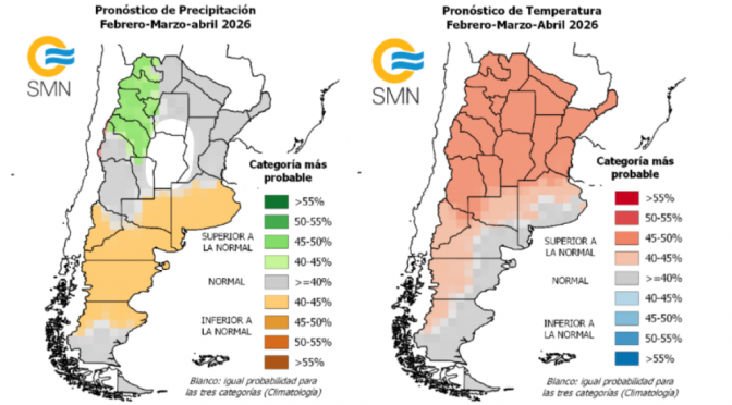 El clima sigue sin traer buenas noticias: hasta abril, más calor y lluvias normales o por debajo de la media